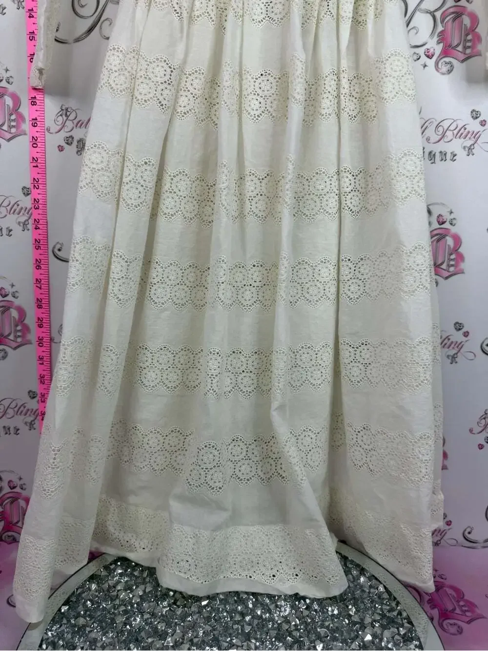 Dress Vintage  Cream Eyelet Dress